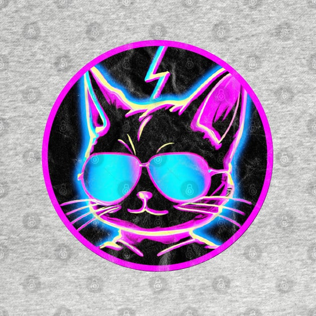 Synthwave Cat Retrowave 2 by karutees